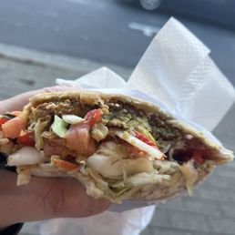 Falafel pocket in pita bread