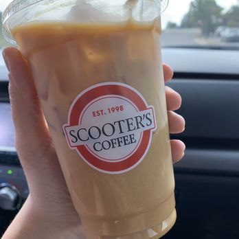 Scooter's Coffee - Iced vanilla coffee with almond milk - Coffee & Tea Near Me - Midwest City, Oklahoma Scooter's Coffee - Iced vanilla coffee with almond milk - Coffee & Tea Near Me - Midwest City, Oklahoma