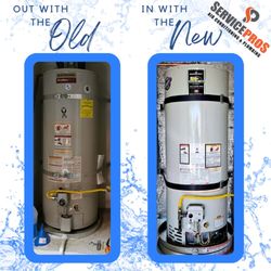 Service Pros - Water heater change out. Before and After!