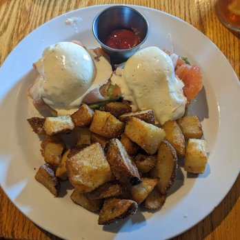 Irregardless Cafe - Smoked Salmon Egg Benedict - New American Near Me - Raleigh, North Carolina