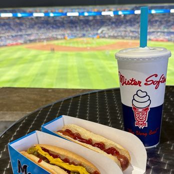 LoanDepot Park - Two hotdogs with vanilla milkshake - Stadiums & Arenas Near Me - Miami, Florida