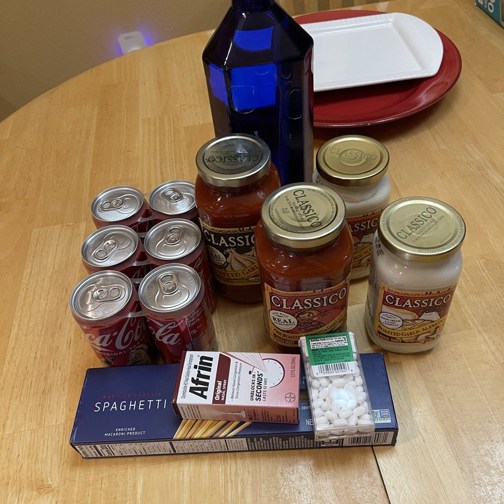 Safeway items in one paper bag.