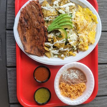 Happy Burrito - The Super Chilaquiles plate with fresh grilled Angus carne asada - Mexican Near Me - Los Angeles, California Happy Burrito - The Super Chilaquiles plate with fresh grilled Angus carne asada - Mexican Near Me - Los Angeles, California