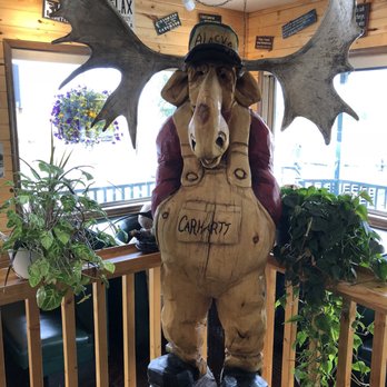 Noisy Goose Cafe - Cool moose carving. - American Near Me - Palmer, Alaska Noisy Goose Cafe - Cool moose carving. - American Near Me - Palmer, Alaska