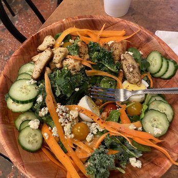Home Grown Pizza - Kale spinach salad with grilled chicken.... The freshest, best salad and service around! - Pizza Near Me - Morgantown, West Virginia