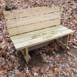 Hemlock Bluff Nature Preserve - Bench to overlook the bluff dropoff