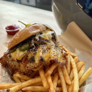 Krunch Burger - Double meat & cheese w/ fries. - Burgers Near Me - La Mirada, California