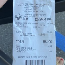 Receipt after I disputed paying the extra $8.00 for "Special Handling" and $6.00 for the Mohawk he didn't receive.