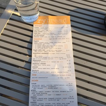 Rybread - Front of menu - Breakfast & Brunch Near Me - Philadelphia, Pennsylvania