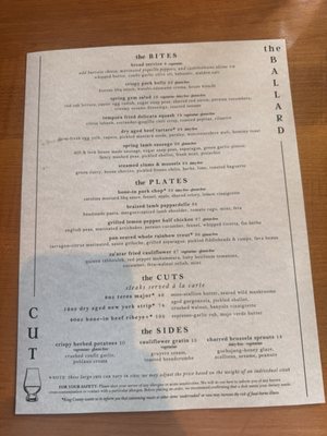 Menu photo 1 The Ballard Cut Seattle, WA