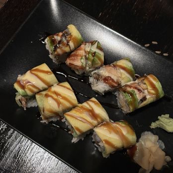 Ginza Sushi & Grill - Mango Roll and Black Dragon Roll - Sushi Bars Near Me - Denver, Colorado Ginza Sushi & Grill - Mango Roll and Black Dragon Roll - Sushi Bars Near Me - Denver, Colorado