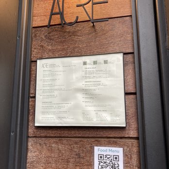 ACRE - The front door with the menu - Breakfast & Brunch Near Me - Brooklyn, New York ACRE - The front door with the menu - Breakfast & Brunch Near Me - Brooklyn, New York