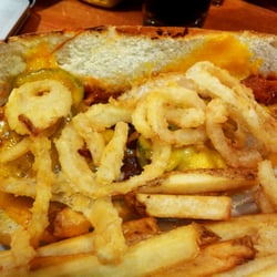 Pulled Pork Sandwich, crispy onions, jalapenos, and cheddar
