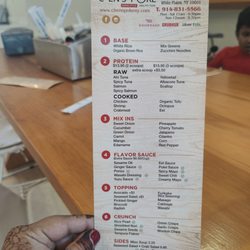 Chen’s Poke - Menu