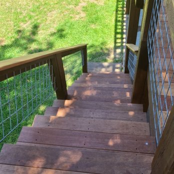 Freeman's Fix Ups - Stair way hard wood steps for durability - Fences & Gates Near Me