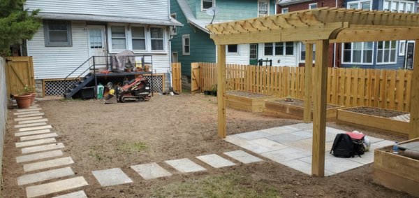 Hardscaping, Landscaping and construction project together - Yard Repaired, Fixed Drainage Issue, new garden and more Hardscaping, Landscaping and construction project together - Yard Repaired, Fixed Drainage Issue, new garden and more