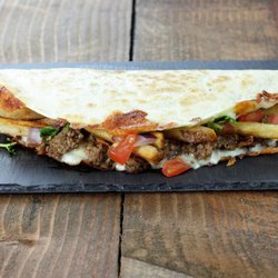 Dillas Quesadillas - GORDO - ground beef, bacon, pico, french fries... served with scratch Jalapeno Ranch
