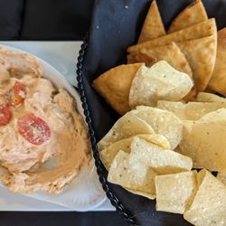 Club 1201 - Blackened Chicken Dip with pita and tortilla chips