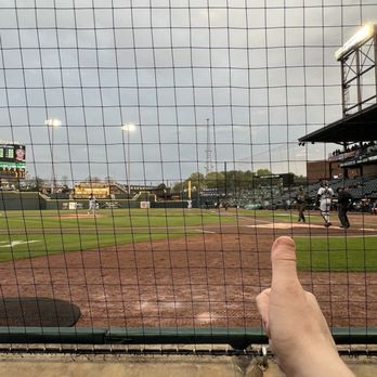 Truist Stadium - Behind home plate at Truist Stadium. Also my thumb. - Stadiums & Arenas Near Me - Winston-Salem, North Carolina Truist Stadium - Behind home plate at Truist Stadium. Also my thumb. - Stadiums & Arenas Near Me - Winston-Salem, North Carolina