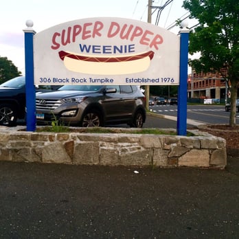 Super Duper Weenie - A nice, clean, straight-on shot of the main sign, visible from the street. - Fast Food Near Me - Fairfield, Connecticut Super Duper Weenie - A nice, clean, straight-on shot of the main sign, visible from the street. - Fast Food Near Me - Fairfield, Connecticut