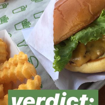 Shake Shack - the burger is actually a slider nearly the size of those hawaiian rolls (i wouldn't be surprised if that's what they served it on) - Burgers Near Me - Long Beach, California