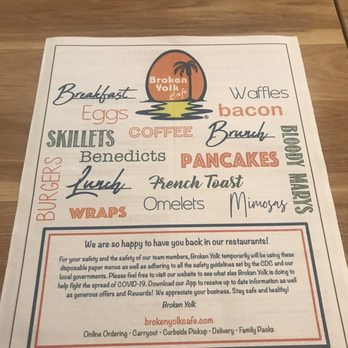 Broken Yolk Cafe - Menu cover - Breakfast & Brunch Near Me - Costa Mesa, California Broken Yolk Cafe - Menu cover - Breakfast & Brunch Near Me - Costa Mesa, California