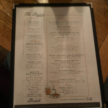 The Bonnie - Menu - Cocktail Bars Near Me - Astoria, New York The Bonnie - Menu - Cocktail Bars Near Me - Astoria, New York