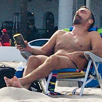 Relaxing on the beach.