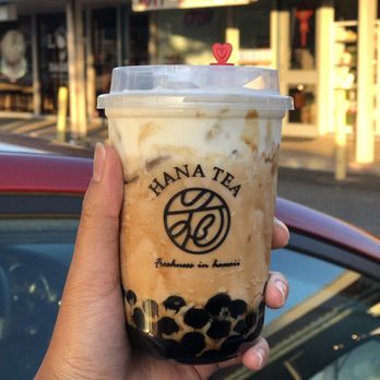 Hana Tea - Medium Brown Sugar Milk Tea with Cheese Foam and Brown Sugar Boba - Bubble Tea Near Me - Honolulu, Hawaii