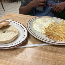 2 eggs special fried eggs hash browns bagel. 2 eggs special fried eggs hash browns bagel.