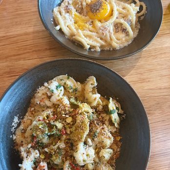 Farina - Lemon creste de gallo & bucatini carbonara - Italian Near Me - Kansas City, Missouri Farina - Lemon creste de gallo & bucatini carbonara - Italian Near Me - Kansas City, Missouri