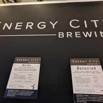 Energy City Brewing - two menus on the wall - Breweries Near Me - Batavia, Illinois