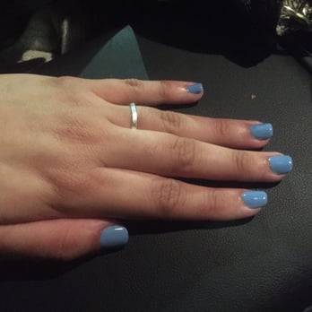 La Flora Nails - Love coming here! Always go with nude colors for gels! Suzi is the best and convinced me to get this blue! I absolutely love it! - Nail Salons Near Me - Studio City, California