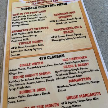 Four Finger Distillery - Menu - Distilleries Near Me - Lebanon, Indiana