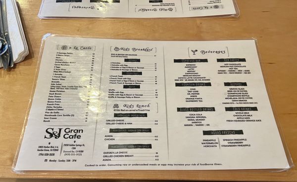 Menu photo 8 S & J Gran Cafe Diamond Bar, CA Menu photo 8 S & J Gran Cafe Diamond Bar, CA
