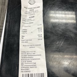 Nick's New England Pizza - How expensive a little pizza spot is
