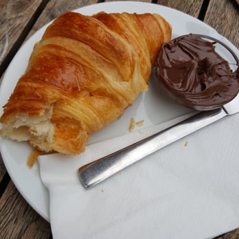 Schiffercafe - Croissant and a little bowl of Nutella = heaven! - Breakfast & Brunch Near Me - Frankfurt, HE Schiffercafe - Croissant and a little bowl of Nutella = heaven! - Breakfast & Brunch Near Me - Frankfurt, HE