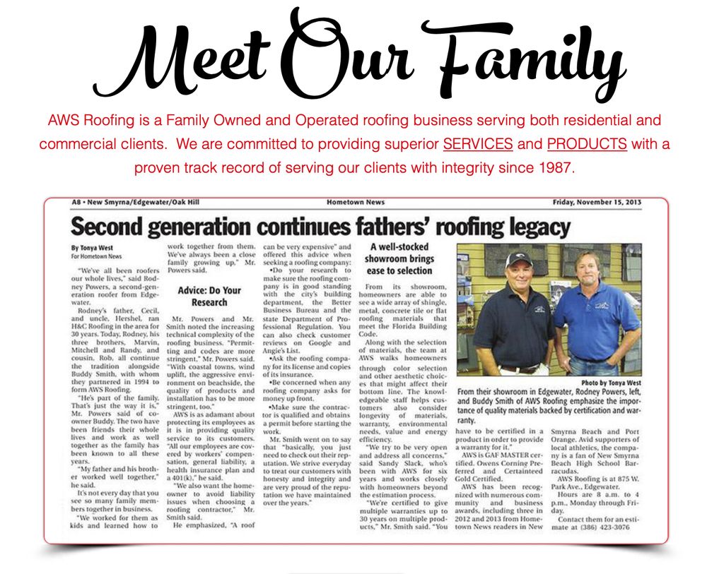 Slide of AWS Roofing Services