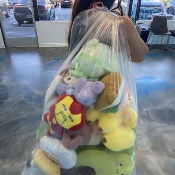 The Clawcade - all the plushies we were able to win (between 3 people!) - Arcades Near Me - Torrance, California