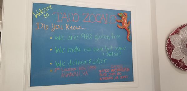 Menu photo 4 Taco Zocalo Reston, VA