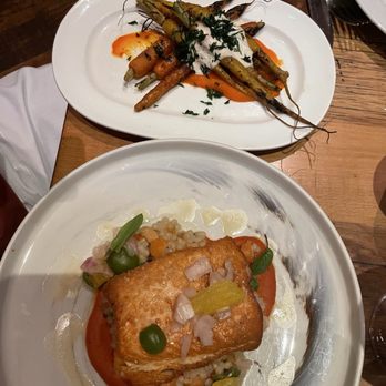 The Guild House - Salmon and carrots - New American Near Me - Columbus, Ohio The Guild House - Salmon and carrots - New American Near Me - Columbus, Ohio