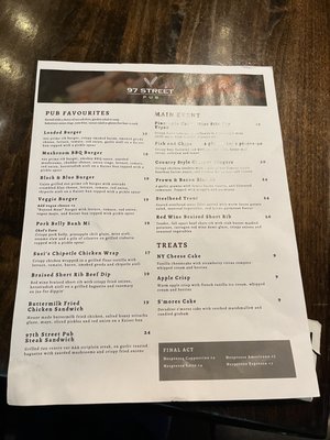 Menu photo 2 97 Street Pub Kelowna, BC