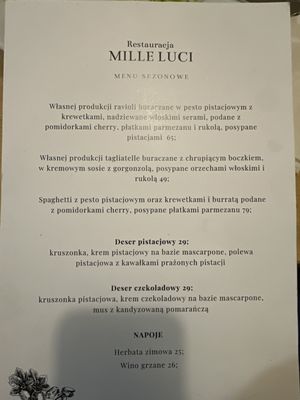 Menu photo 1 Mille Luci Warsaw, MZ