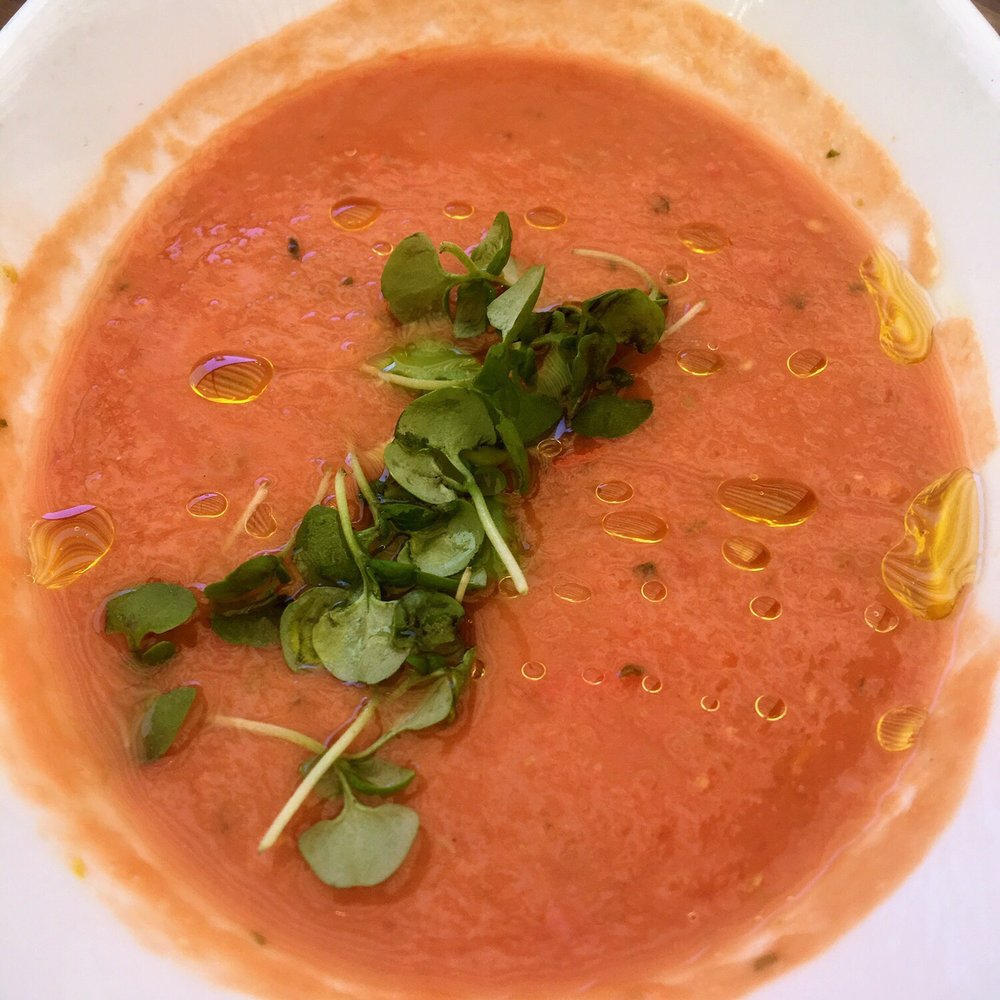 Starbelly - Early Girl tomato soup with basil (gazpacho style) - New American Near Me - San Francisco, California Starbelly - Early Girl tomato soup with basil (gazpacho style) - New American Near Me - San Francisco, California