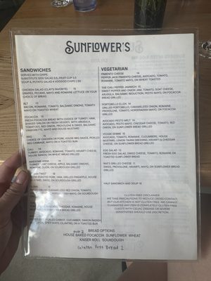 Menu photo 1 Sunflower's Raleigh, NC