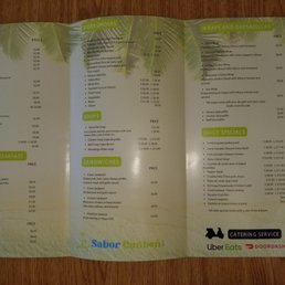 Sabor Caribeño Menu Sabor Caribeño Menu