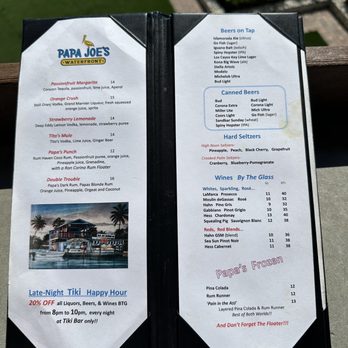 Papa Joe's - Menu - Tiki Bars Near Me - Islamorada, Florida Papa Joe's - Menu - Tiki Bars Near Me - Islamorada, Florida