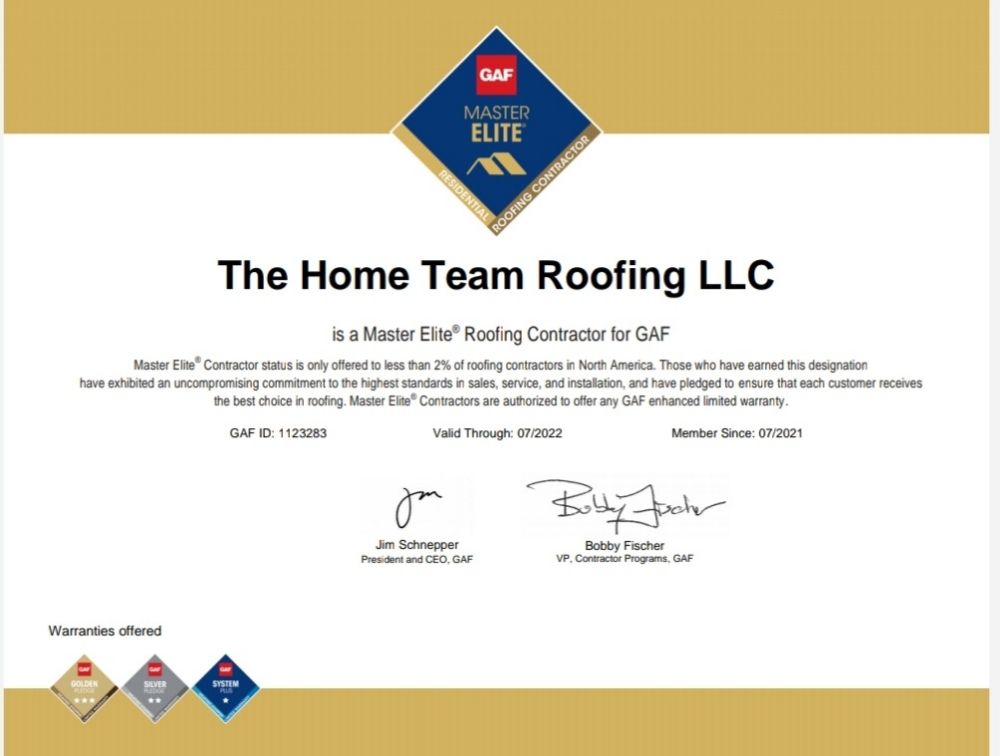 Slide of The Home Team Roofing