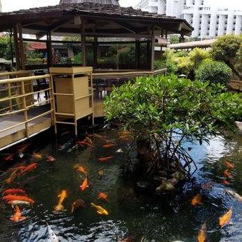 Pagoda Floating Restaurant - One of the individual spaces you can reserve overlooking the koi pond - Hawaiian Near Me - Honolulu, Hawaii