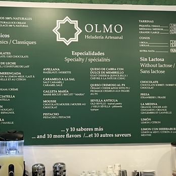 Olmo - Menu - Ice Cream & Frozen Yogurt Near Me - Seville, SE